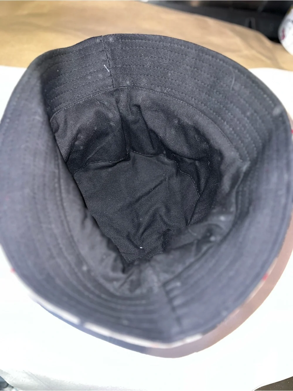 NWT Reversible Tan Plaid & Black Canvas Bucket Hat Fall Streetwear
